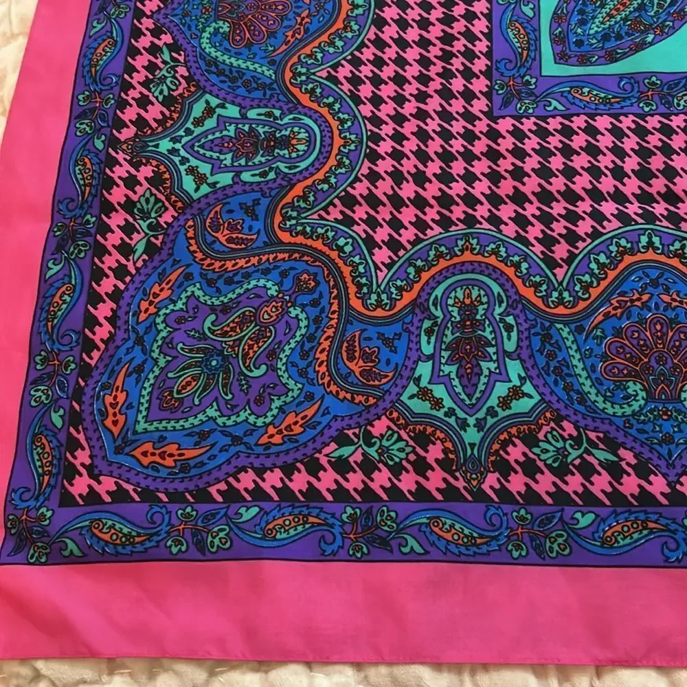 Axcess Pink and Blue Paisley Scarf